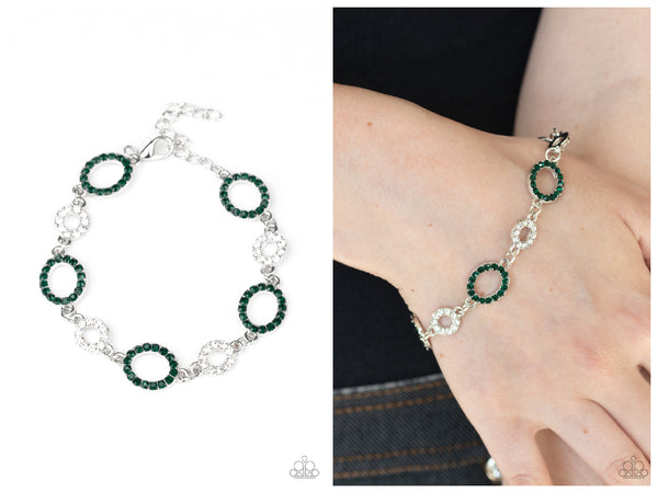 Bubbly Bedazzle - Green Bracelet