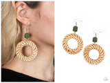 Wildly Wicker - Green Earring