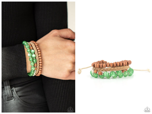 Down HOMESPUN - Green Bracelet