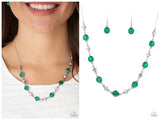 Silver and Mint Green Cat's Eye Set