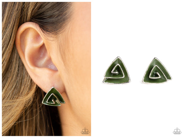 On Blast - Green Post Earring