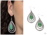 Teardrop Torrent - Green Earring