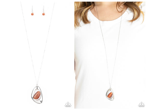 Asymmetrical Bliss - Orange Necklace