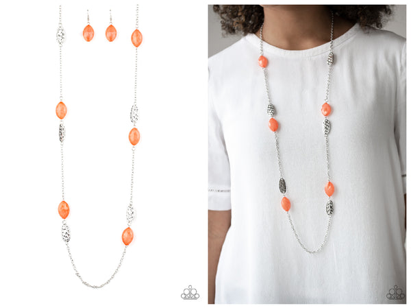 Beachfront Beauty - Orange Necklace