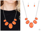 Vivacious Vanity - Orange Necklace