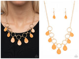 Golden Glimmer - Orange Necklace