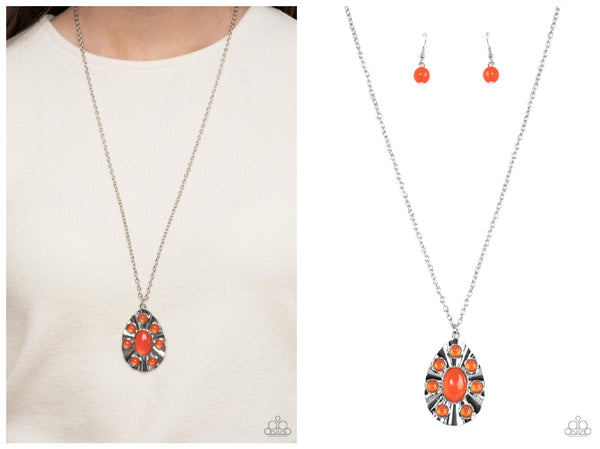 Blissfully Bohemian - Orange Necklace