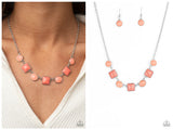 Trend Worthy - Orange Necklace