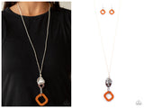 Top Of The WOOD Chain - Orange Necklace