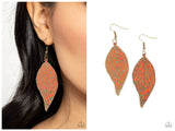 Leafy Luxury - Orange Earring