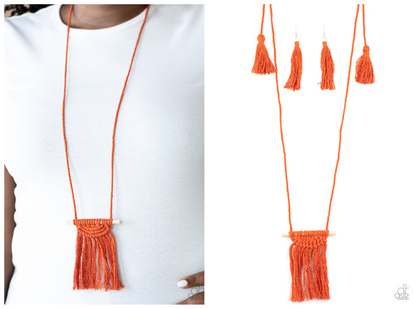 Between You and MACRAME - Orange Necklace