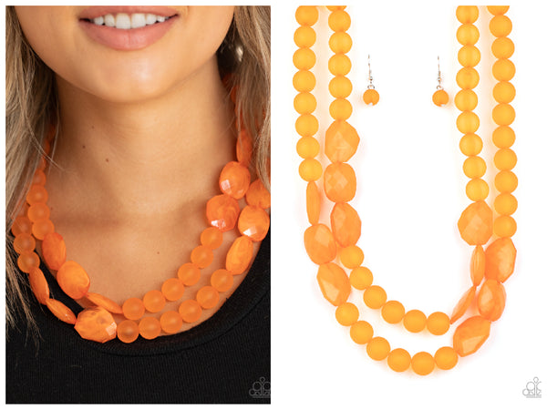 Arctic Art - Orange Necklace