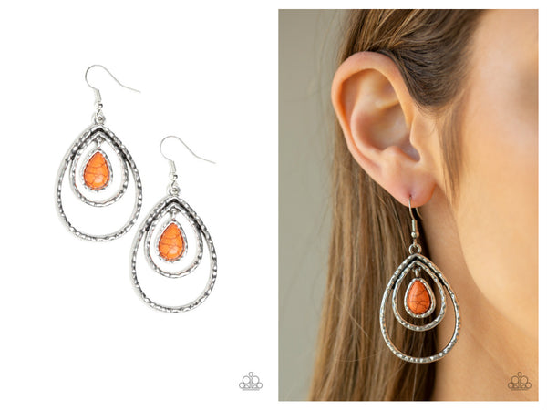 Desert Tempest - Orange Earring