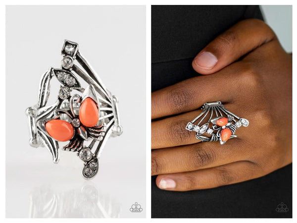 Coral Butterfly Ring