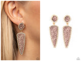 Druzy Desire - Gold Post Earring