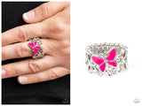 All FLUTTERED Up - Pink Ring