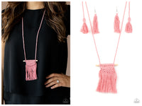 Between You and MACRAME - Pink Necklace