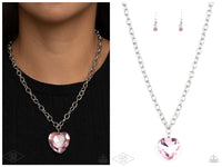 Flirtatiously Flashy - Pink Necklace