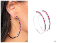 Making Rounds - Pink Hoop Earring