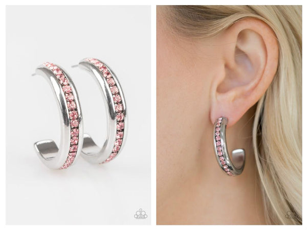 5th Avenue Fashionista - Pink Hoop Earring