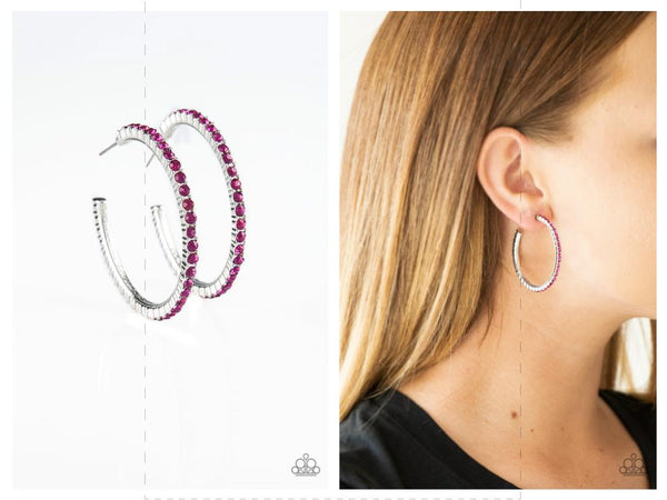 Must Be The Money - Pink Hoop Earring