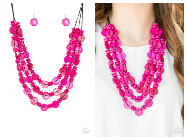 Barbados Bopper - Pink Necklace