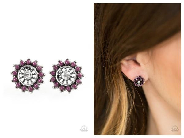 Dreamy Dahlia - Purple Post Earring