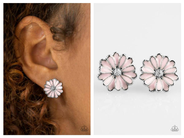 Magnificent Magnolia - Pink Post Earring