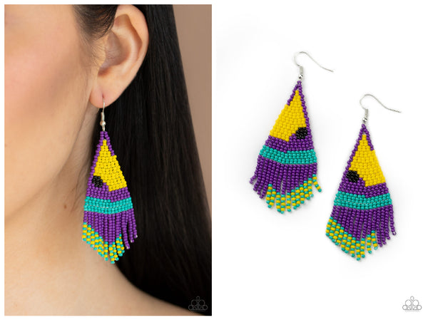 Brightly Beaded - Purple Earring