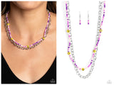 Happy Looks Good on You - Purple Necklace