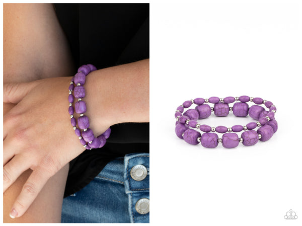 Colorfully Country - Purple Bracelet