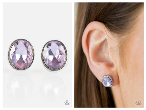 Stunning Shine - Purple Post Earring