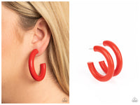 Woodsy Wonder - Red Hoop Earring