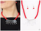 Icy Intimidation - Red Necklace