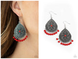 Blossoming Teardrops - Red Earring