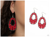 Beaded Shores - Red Earring