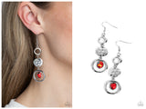 Marble Montage - Red Earring