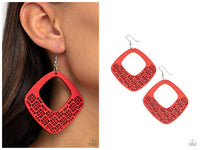 WOOD You Rather - Red Earring