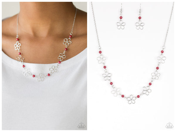 Always Abloom - Red Necklace