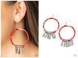 Garden Chimes - Red Earring
