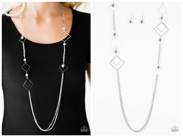 A Fashionable Frame Of Mind - Silver Necklace