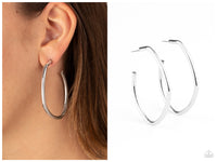 Rough It Up - Silver Hoop Earring