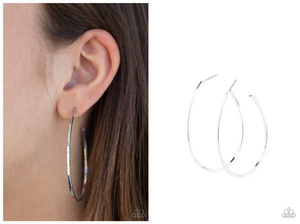 Cool Curves - Silver Hoop Earring