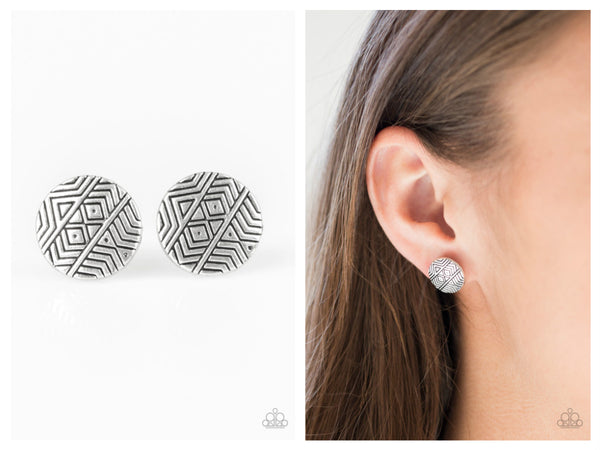 Bright As A Button - Silver Post Earring