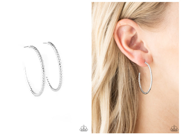 HOOP, Line, and Sinker - Silver Hoop Earring