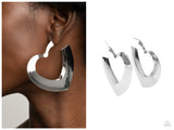 Heart-Racing Radiance - Silver Hoop Earring