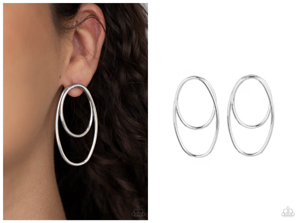 So OVAL-Dramatic - Silver Post Earring