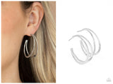 Rustic Curves - Silver Hoop Earring