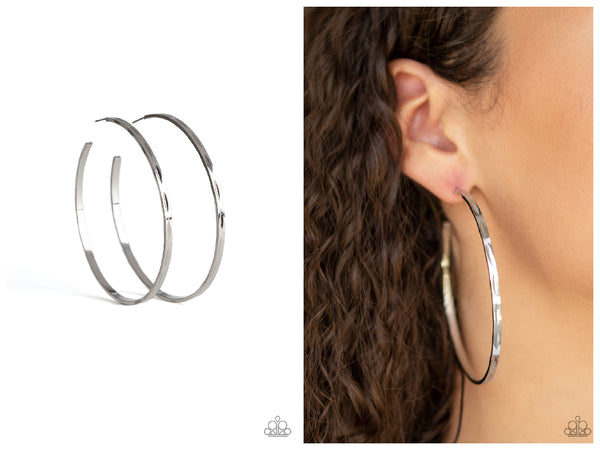 Full On Radical - Silver Hoop Earring