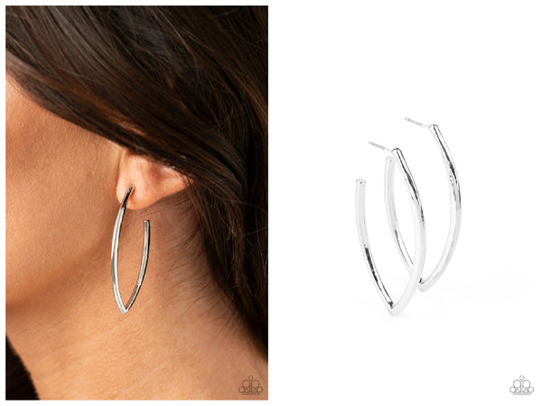 Point-Blank Beautiful - Silver Hoop Earring